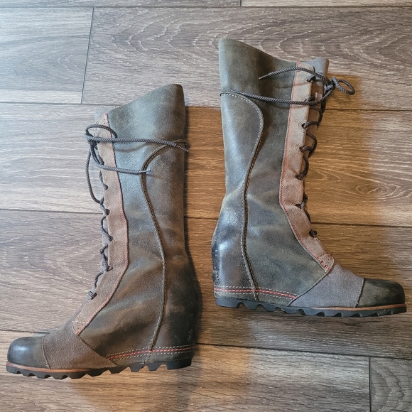 Sorel Cate The Great Wedge Boots-Size:10 - Picture 2 of 7